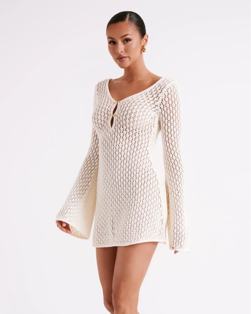 Meshki Crochet Knit Mini Dress - Image 4