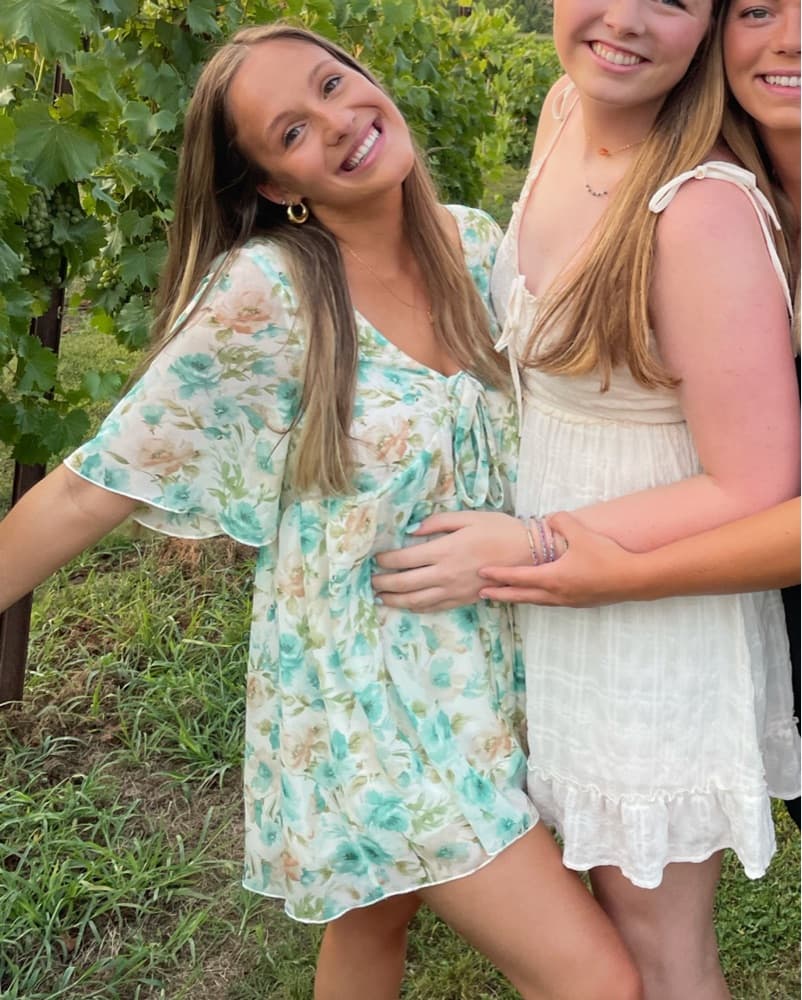 Floral Front Tie Flowy Mini Dress - Image 3