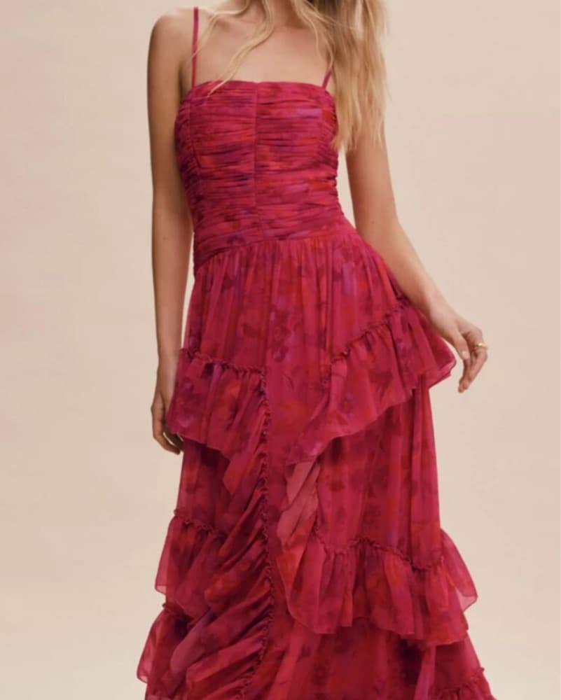 Anthropologie Pink Floral Dress  - Image 1