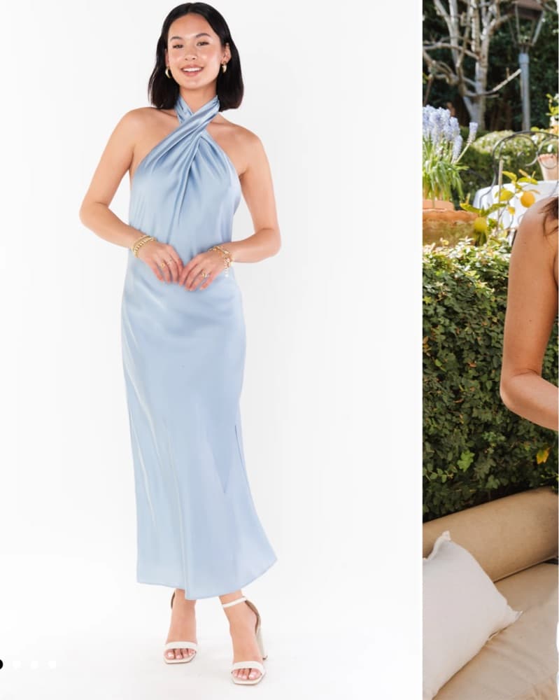 Satin Halter Midi Dress  - Image 5