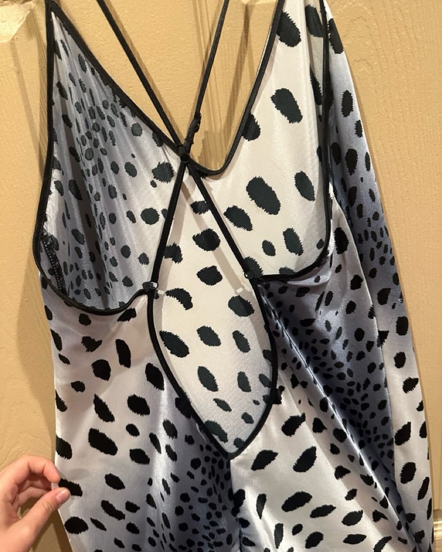 Untagged Satin Blue Cheetah Print Dress - Image 6
