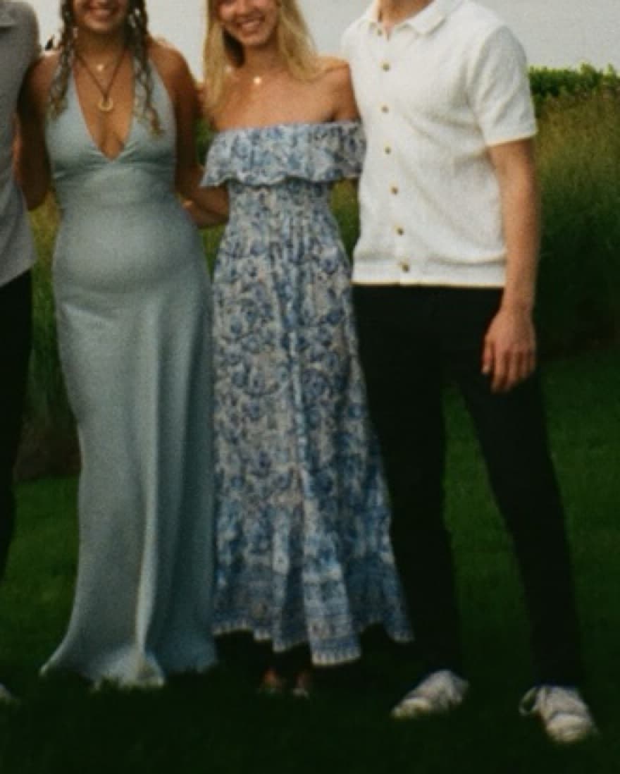 Off The Shoulder Blue Dress - Image 3
