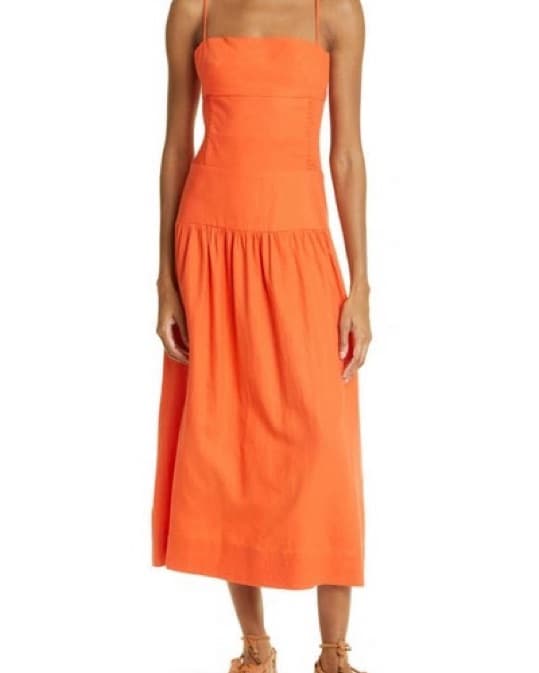 Farm rio Side Smocked Linen Blend Midi - Image 4