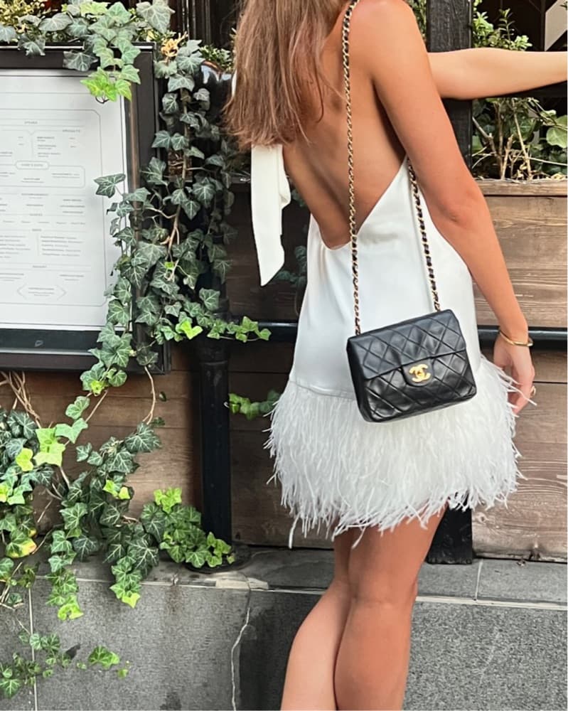 White Ramy Brook Halter Feather Dress - Image 3