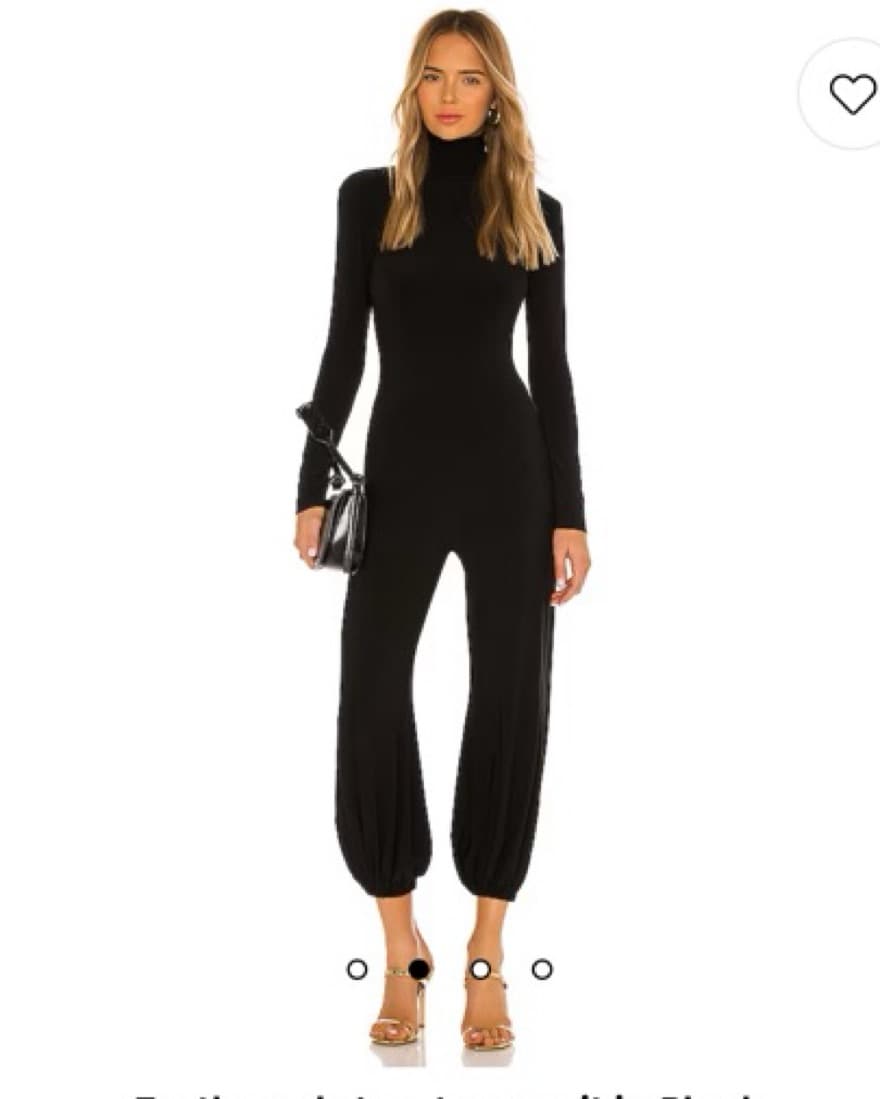 Turtleneck Jog Jumpsuit in Black - Image 2