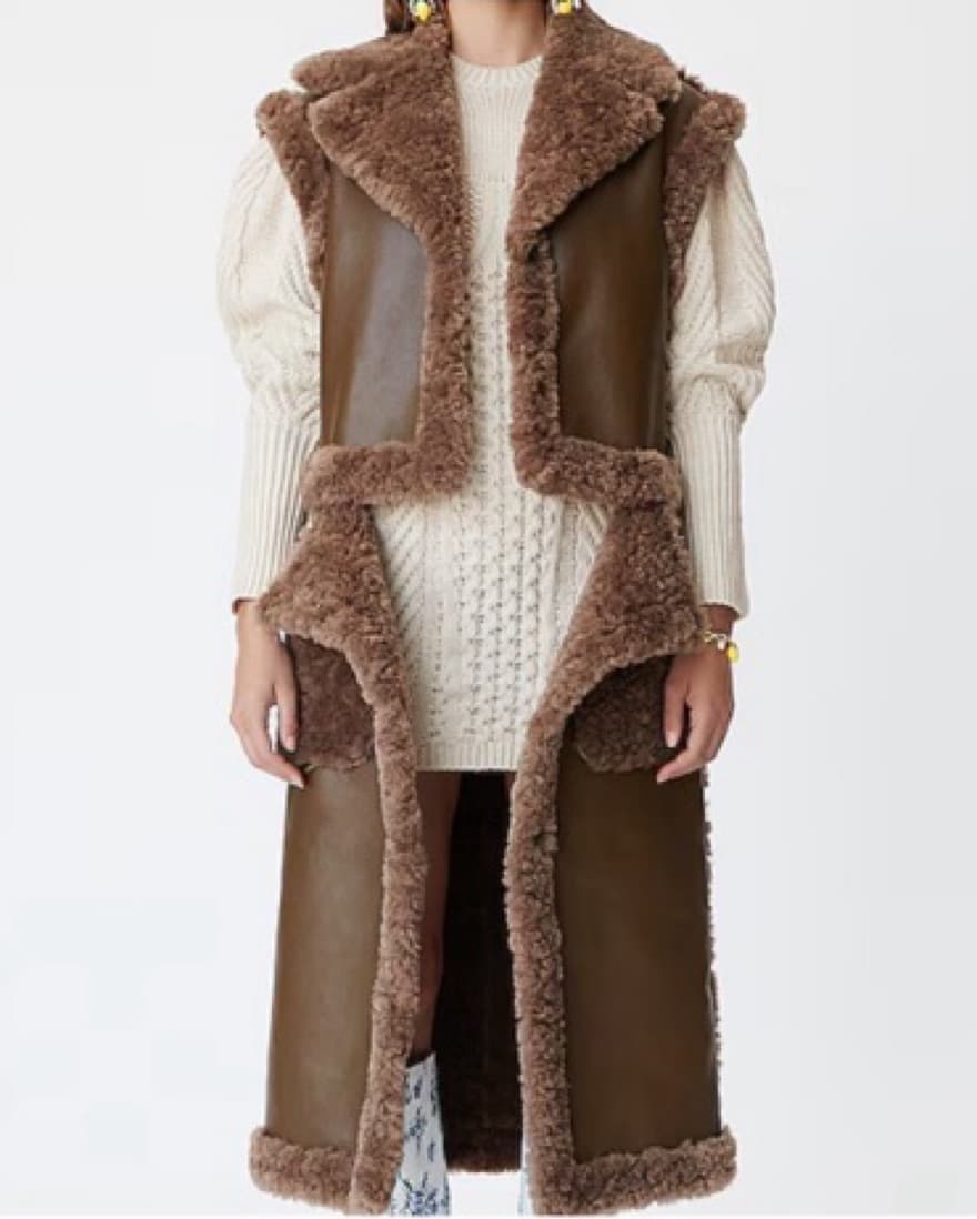 4 Way Leather Fur Coat In Brown  - Image 4