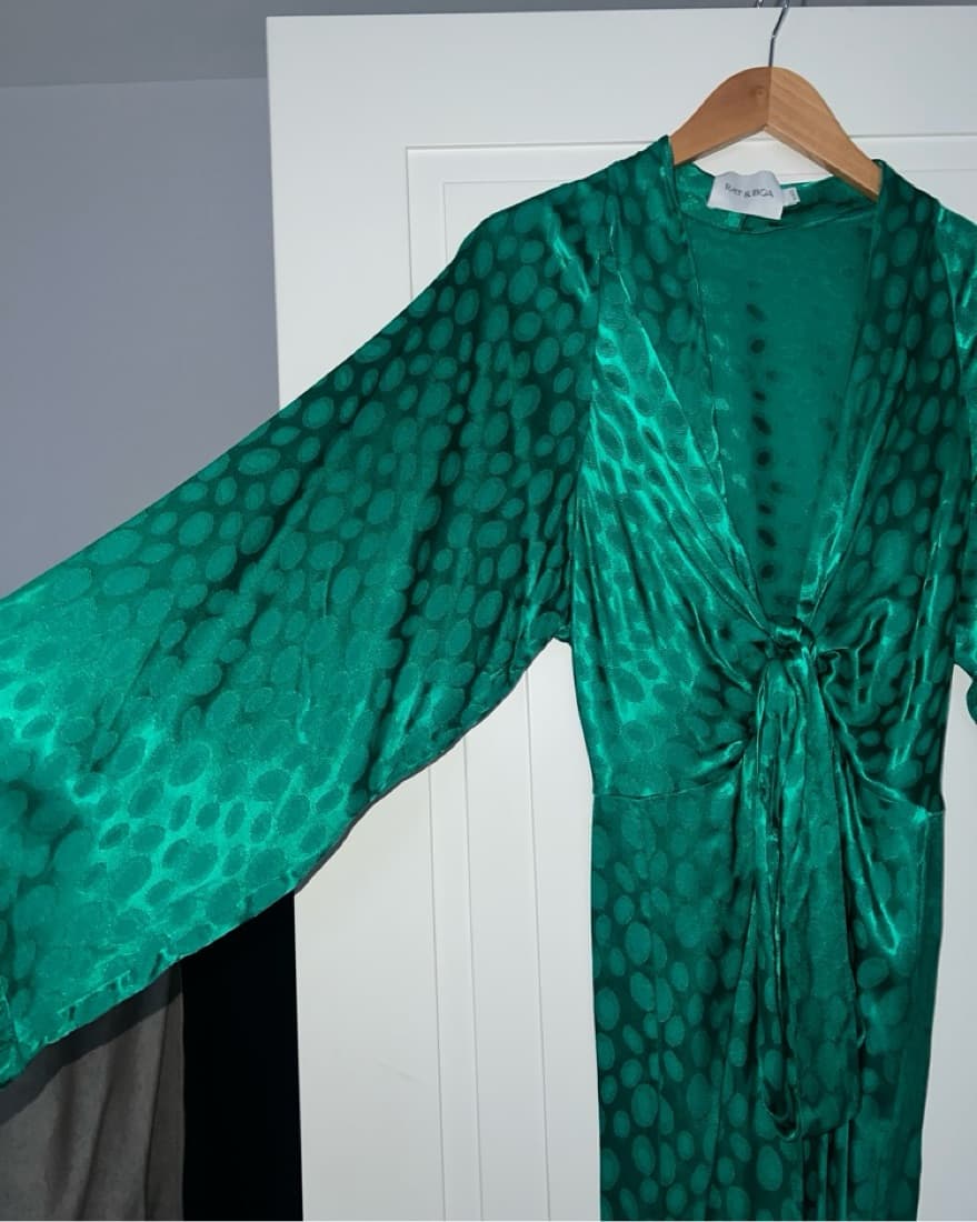 GREEN MINI DHALIA RAT AND BOA DRESS - Image 4