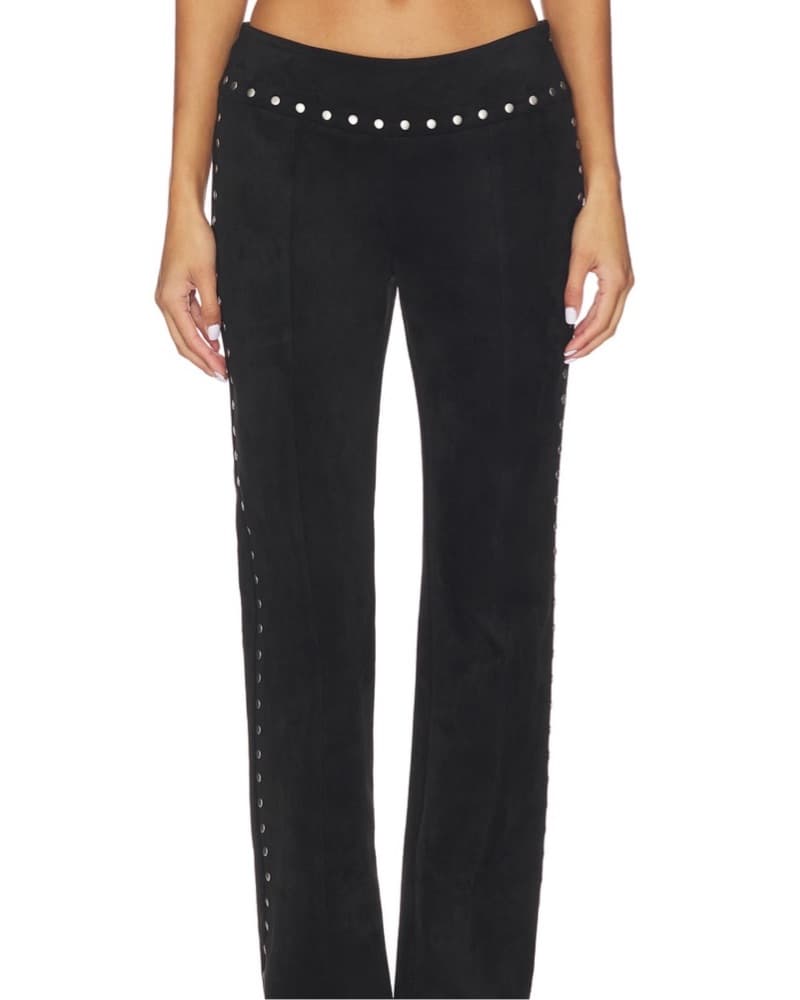 Amanda Uprichard Suede Studded Pants - Image 1