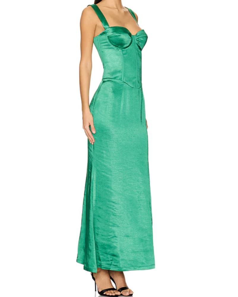 Oura maxi Dress In Emerald Green - Image 2