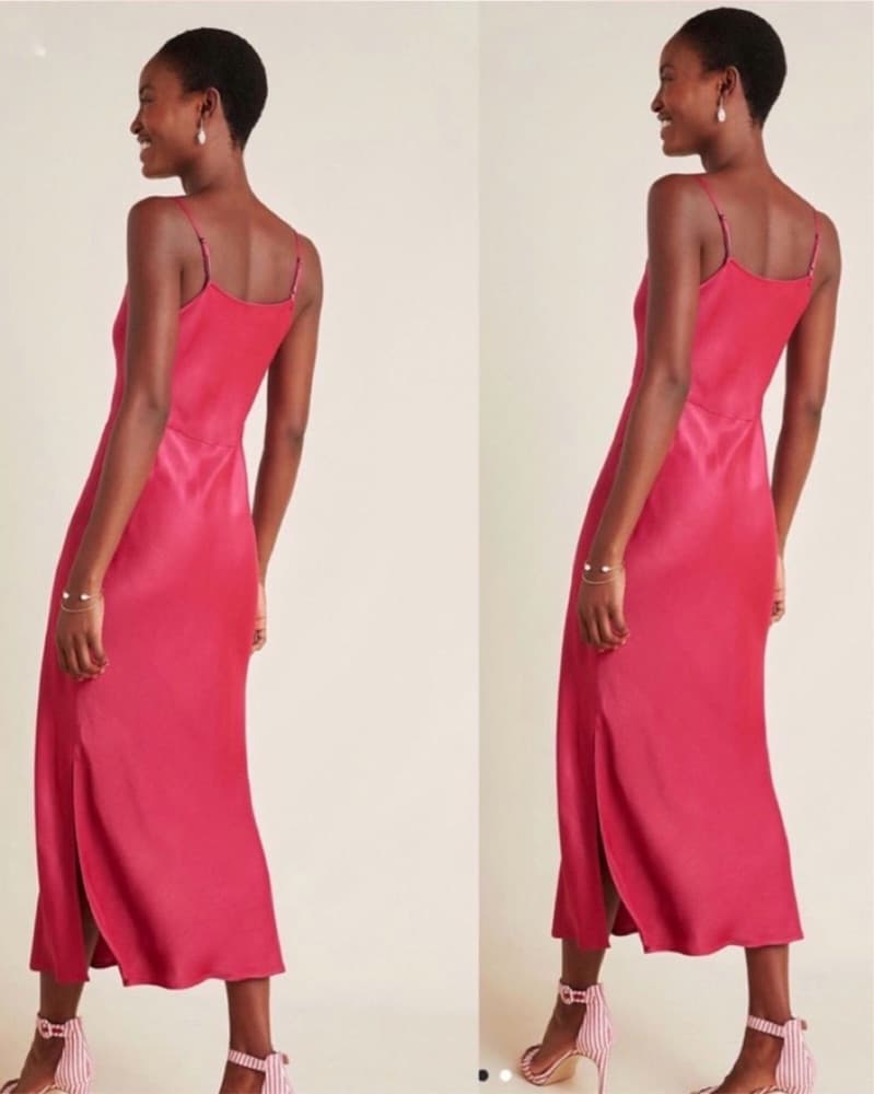 Anthropologie Bias Satin Slip Midi Dress - Image 6