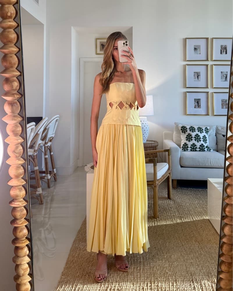 Yellow Acler Newbewick Dress | Yellow Wedding guest dress, lemon yellow dress - Image 1