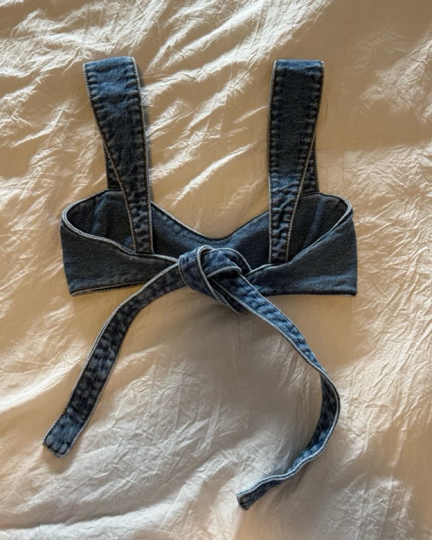 Magda Butrym Denim Bra Top - Image 3