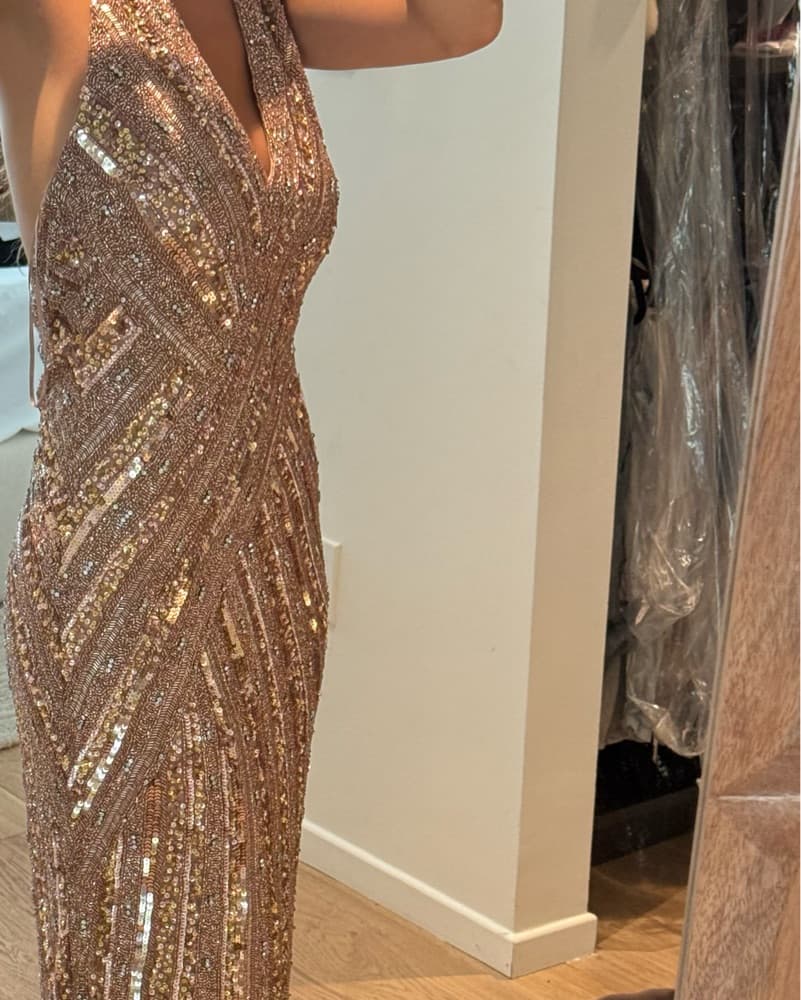 Rose Gold Sequin Gown - Image 4