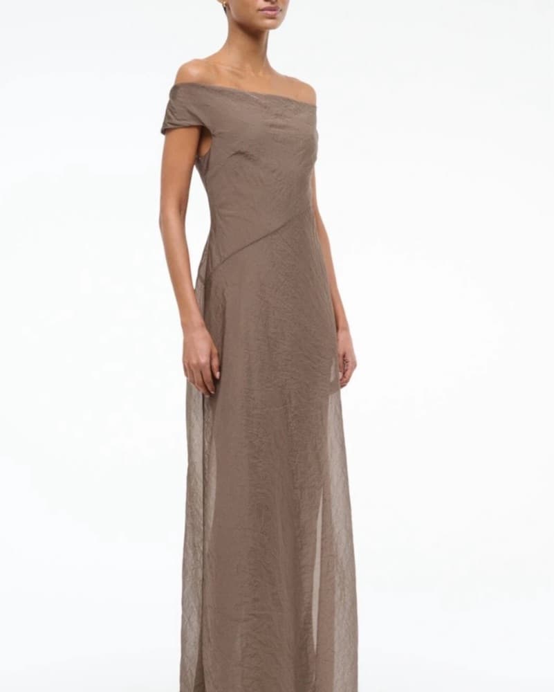 Staud Cheyenne Dress In Taupe - Image 1