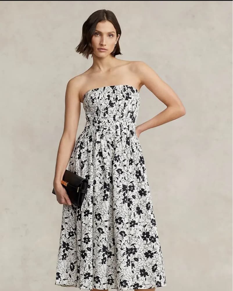 Elegant Floral Midi Dress - Image 1