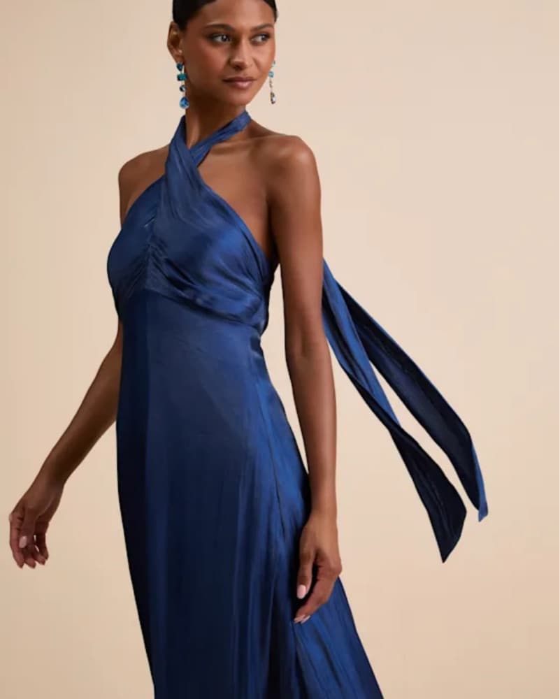 Blue halter Lulus Dress - Image 2