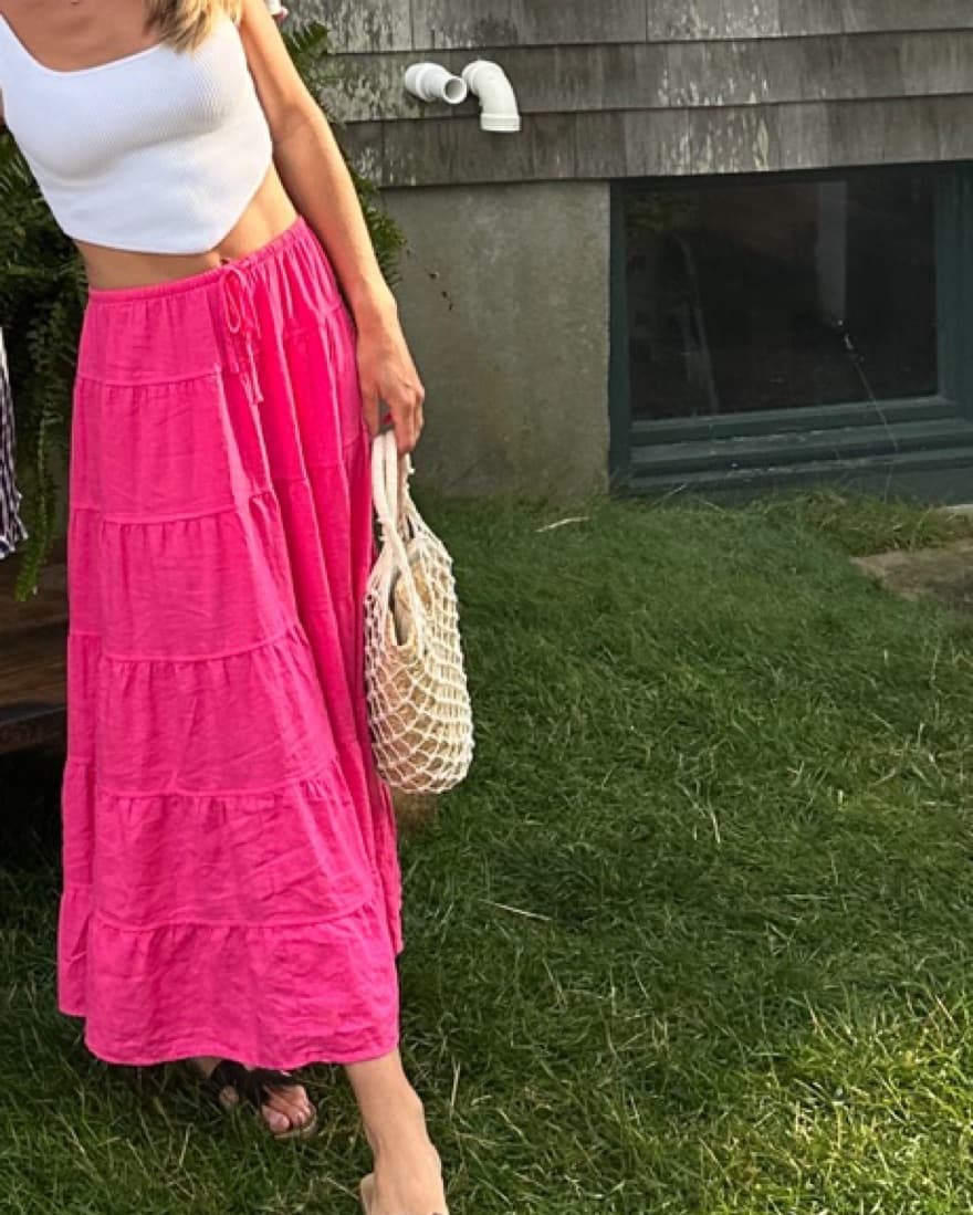 Pink Linen Skirt  - Image 1