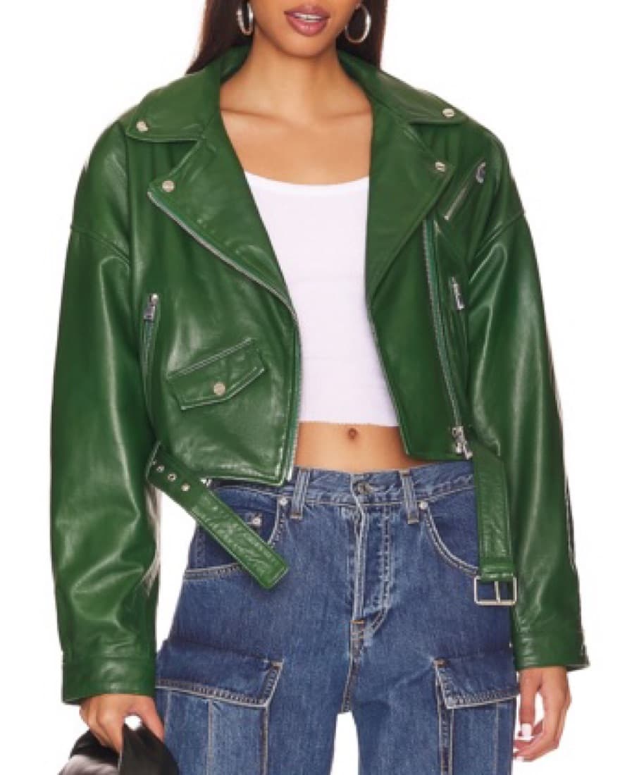 Lamarque Green Leather Jacket - Image 1