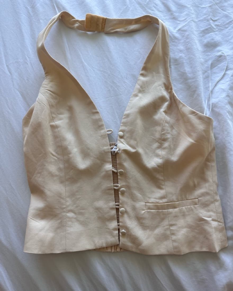 Cream Vest Halter top - Image 1