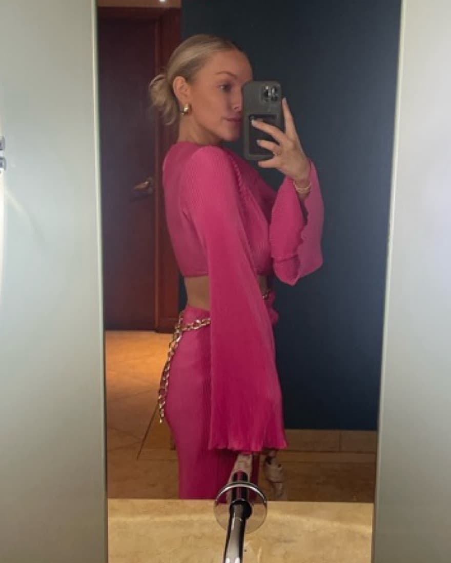 RNWY Pink Cutout Long Sleeve Maxi Dress  - Image 4