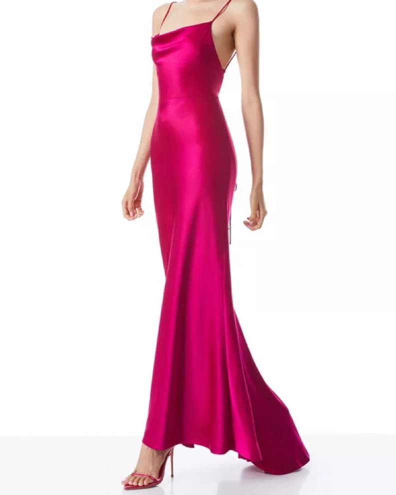 Alice & Olivia pink silk gown - Image 1