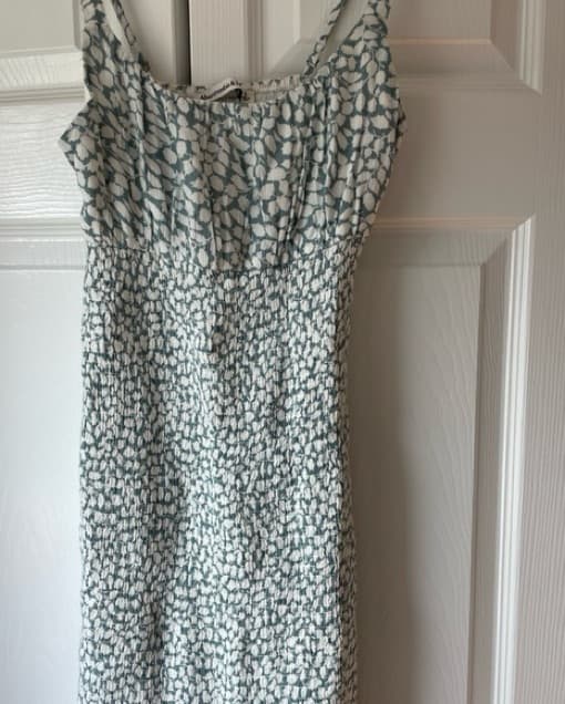 Teal and white midi dress - Image 1