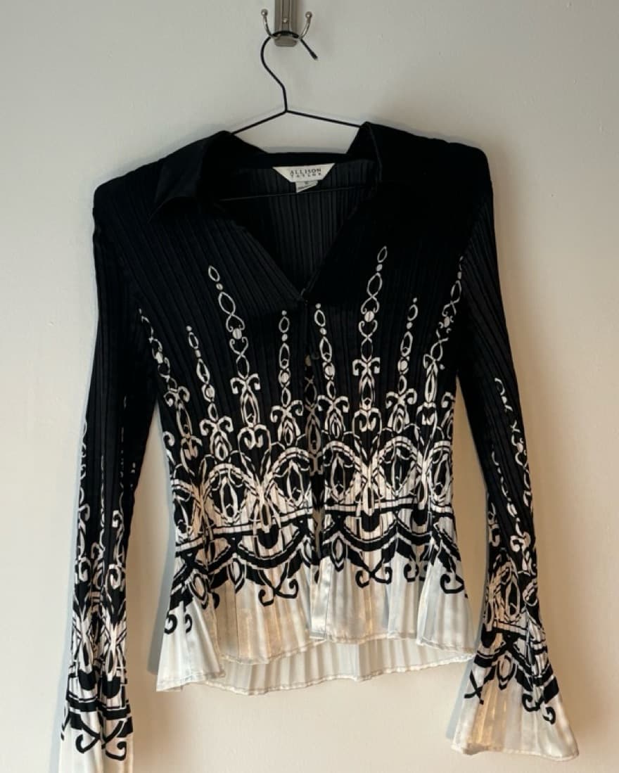 Vintage plisse duotone top - Image 2