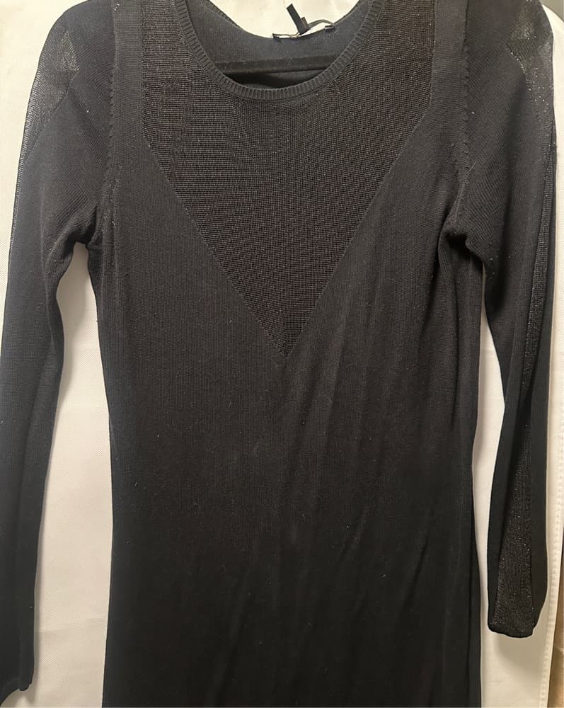 Maje Sleek Black V-neck Dress - Image 1