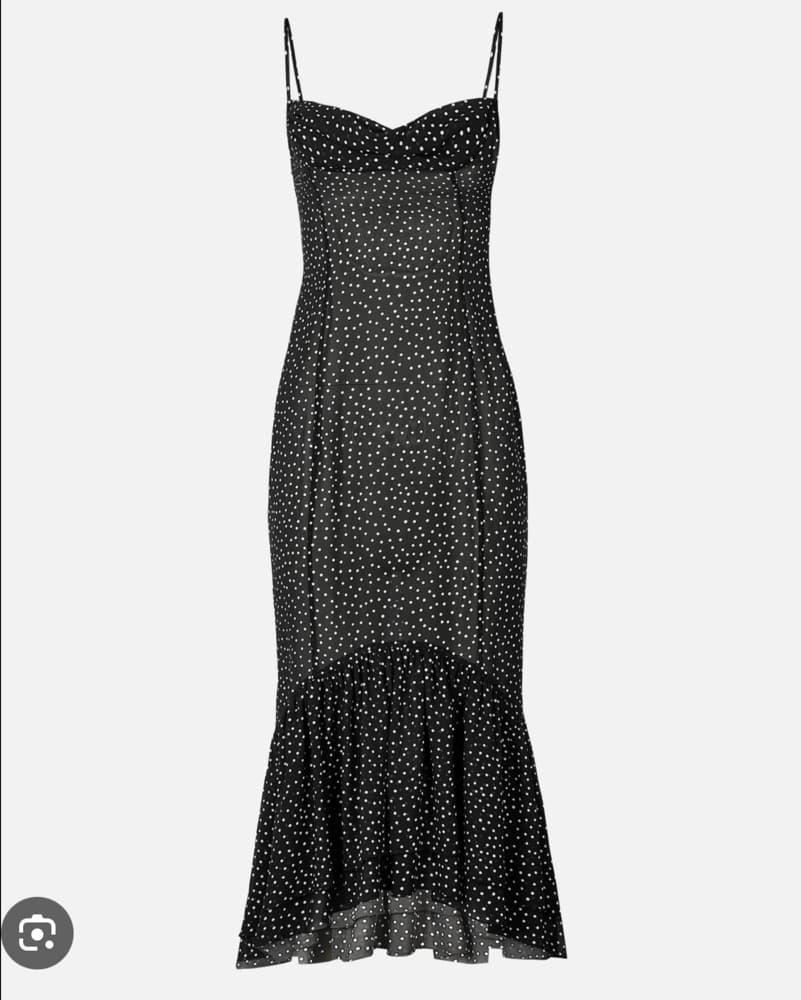 BOA Chiffon Ruffle Semi Sheer Midi Dress - Image 3