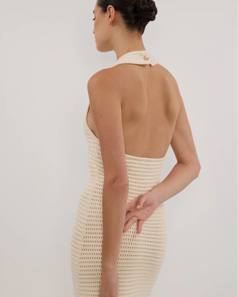 Dissh Gina Crocheted Halter Maxi Dress - Image 3