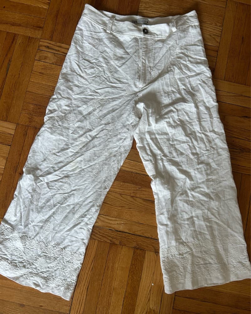 Zara White Linen Pants  - Image 2
