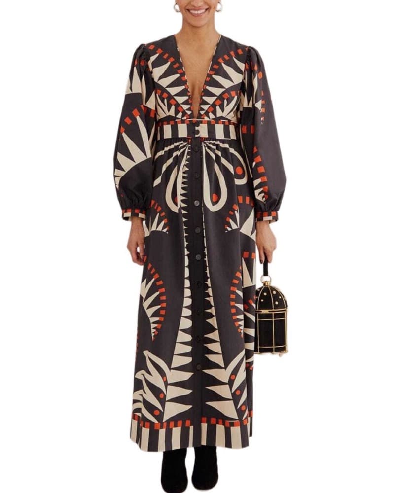 Farm Rio Geometric Print Maxi Dress - Image 1