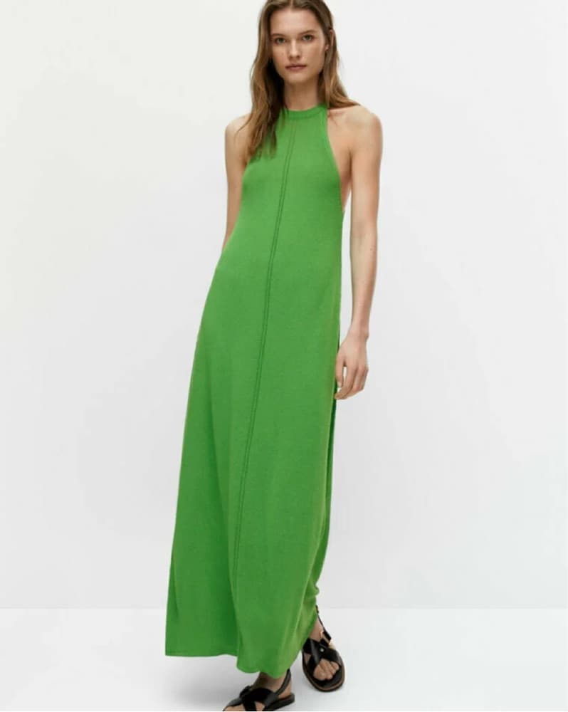 Massimo Dutti Maxi Green Knit Dress  - Image 1