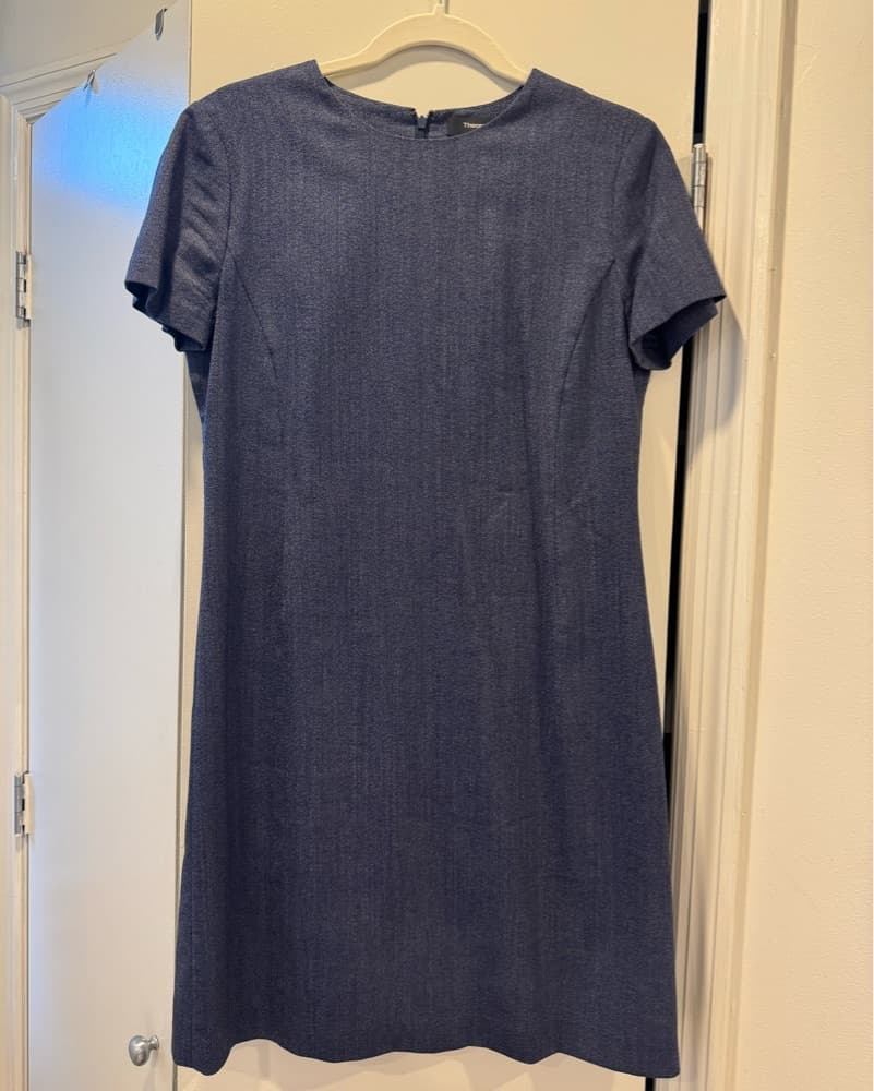 Theory Wool Short Sleeve Workwear Dress - Image 1