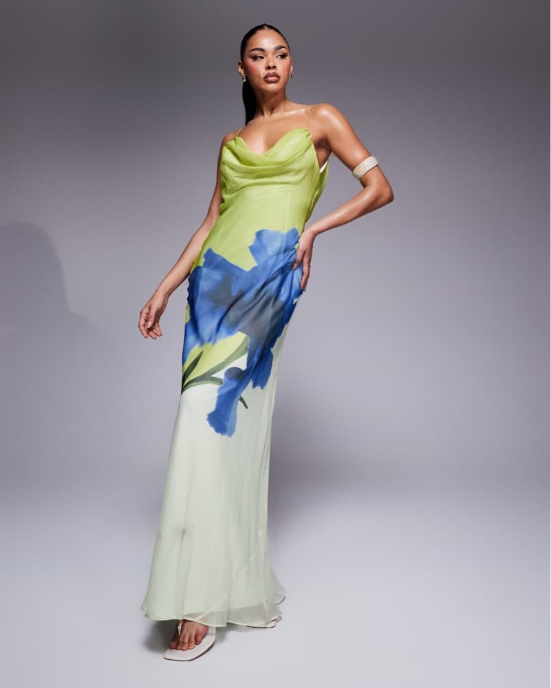 ASOS Neon Floral Maxi Dress - Image 3