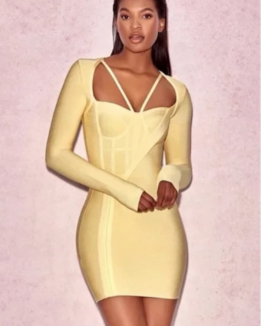 House Of CB Giacomina Yellow Dress - Image 1