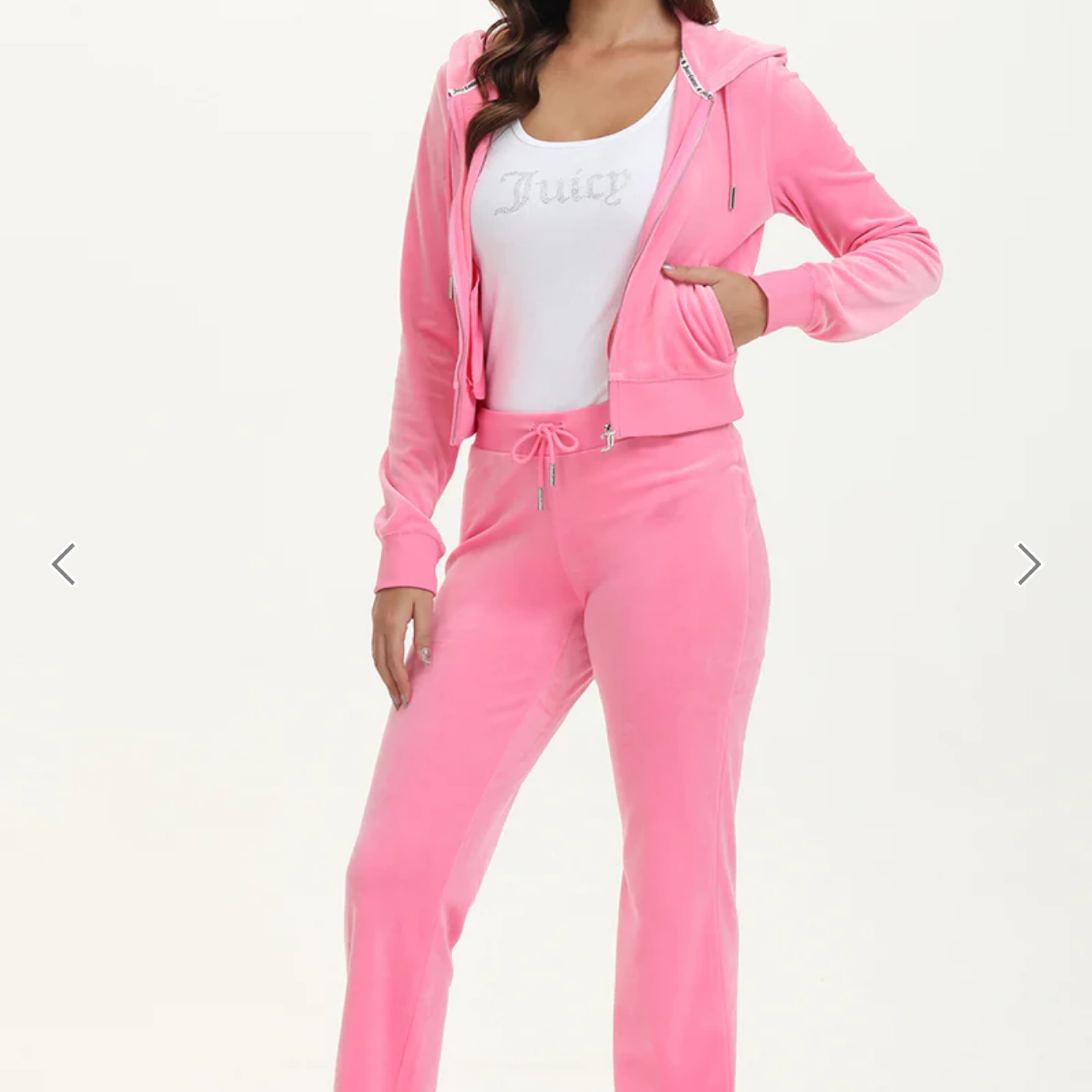 Bling Velour Hot Pink Juicy Sweatsuit - Image 3