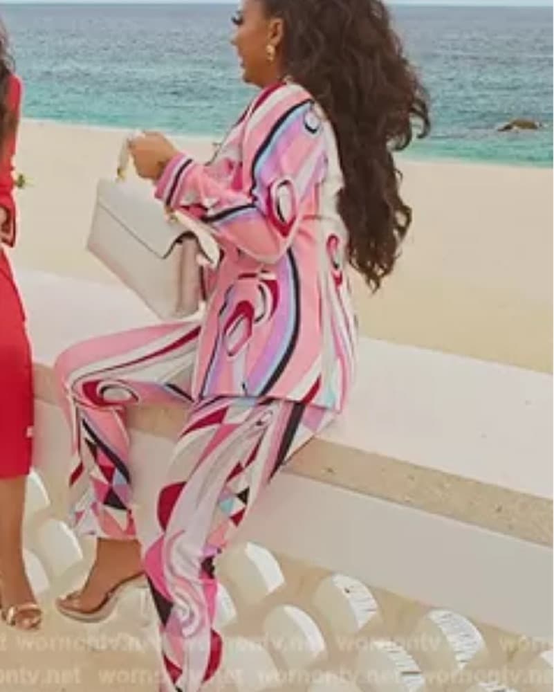 Vibrant Geometric Blazer & Pant Set - Image 1