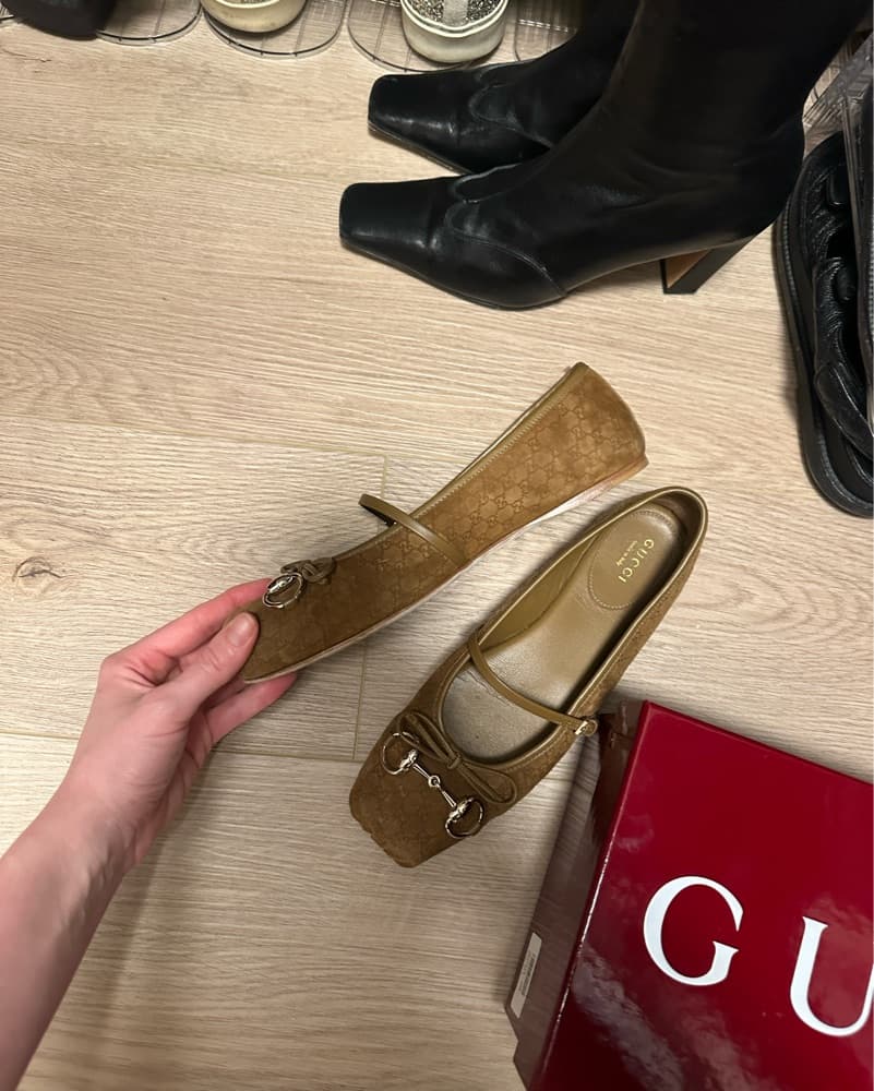 Gucci Horsebit-Detailed Suede Ballet Flats - Image 6