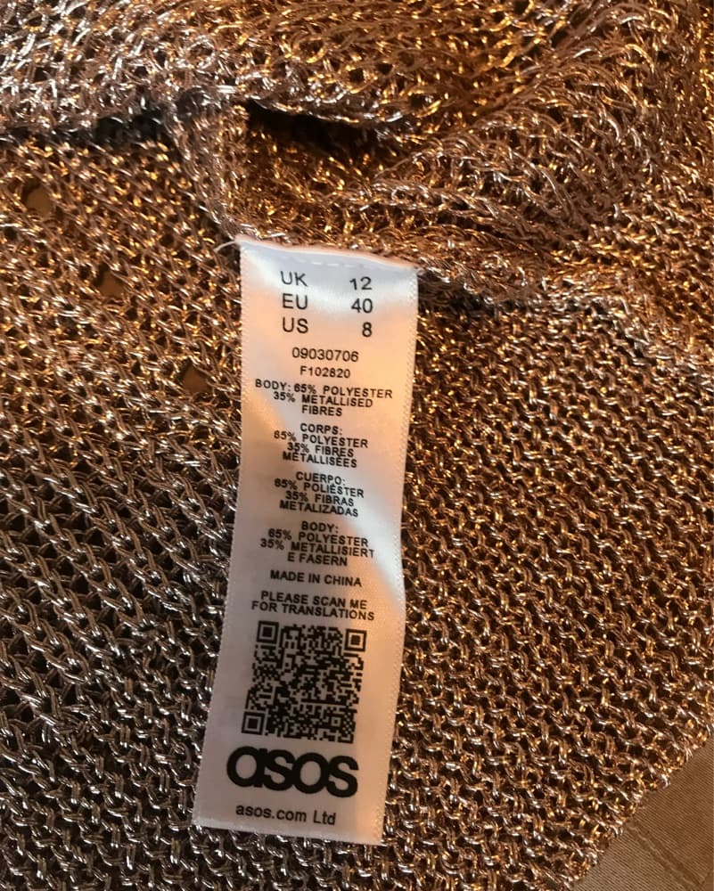 asos old rose metallic crotchet sweater - Image 5