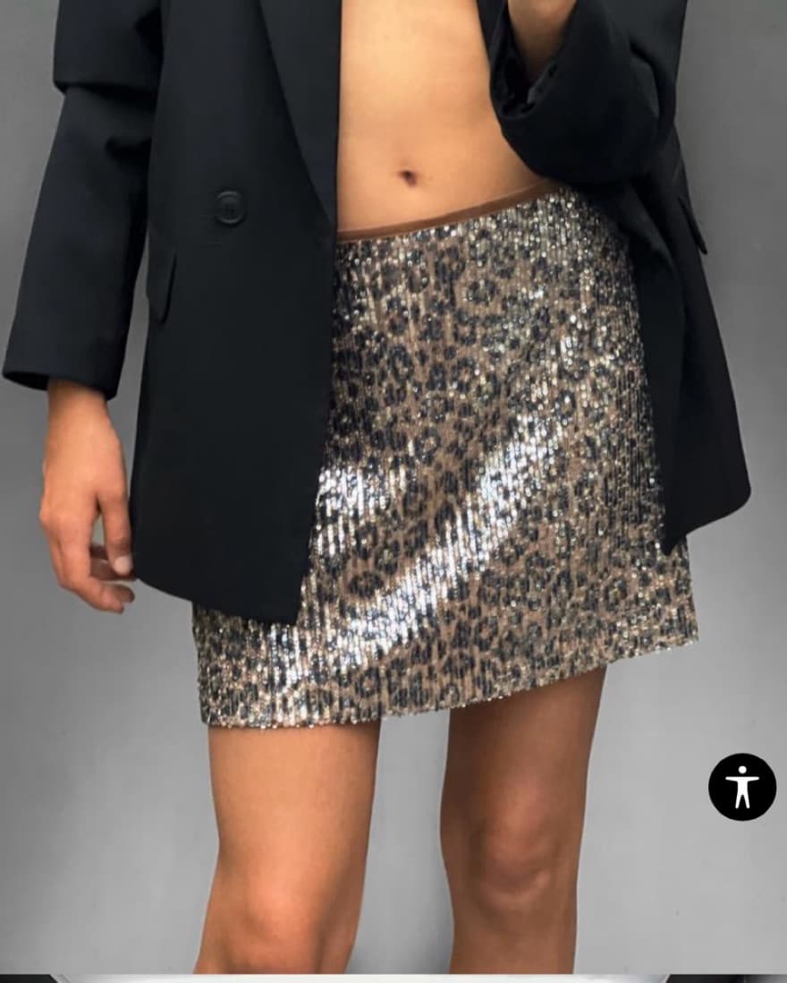 Sparkly Cheetah Zara Mini Skirt  - Image 1