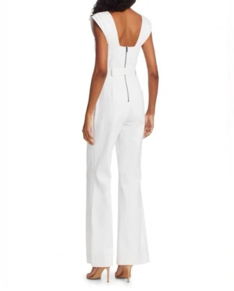 Alice + Olivia White Denim Jumpsuit - Image 3
