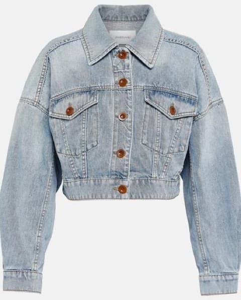 Zimmerman Raie Cropped Denim Jacket - Image 2