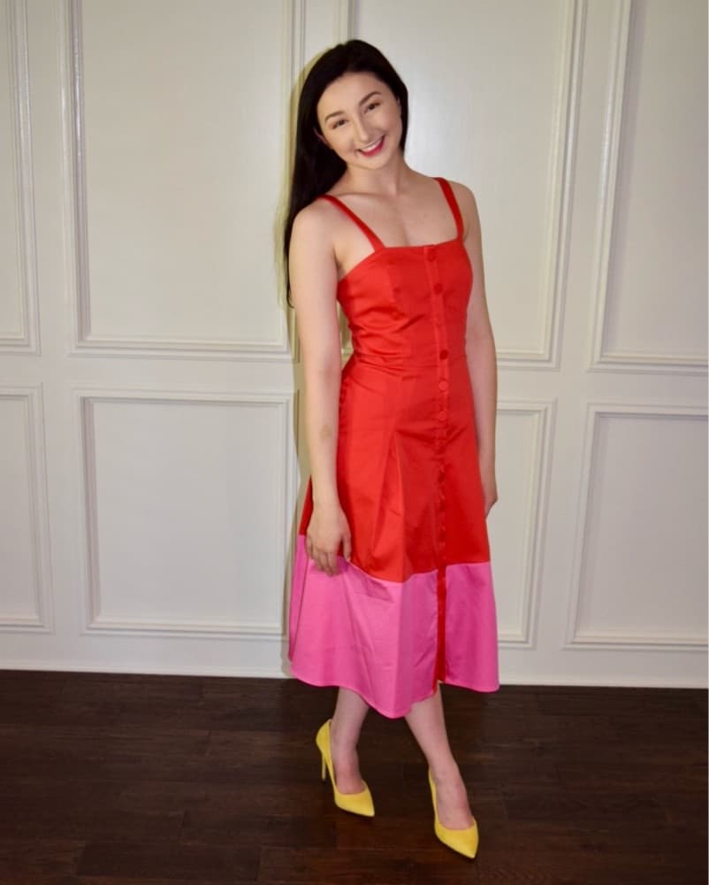 Gianni Bini Colorblock Button Midi Dress - Image 3