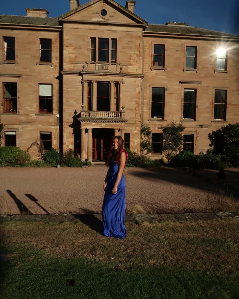 cobalt blue satin gown - Image 3