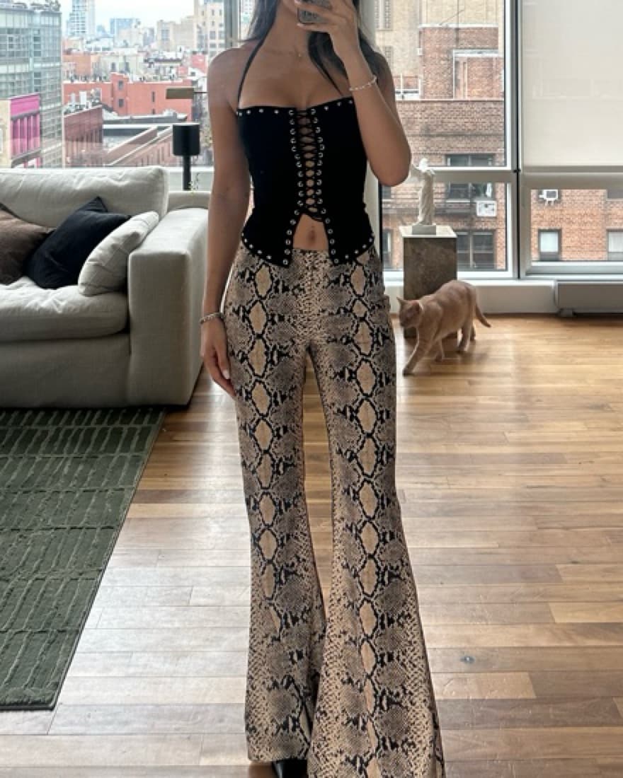 Snakeskin Flare Pants - Image 2