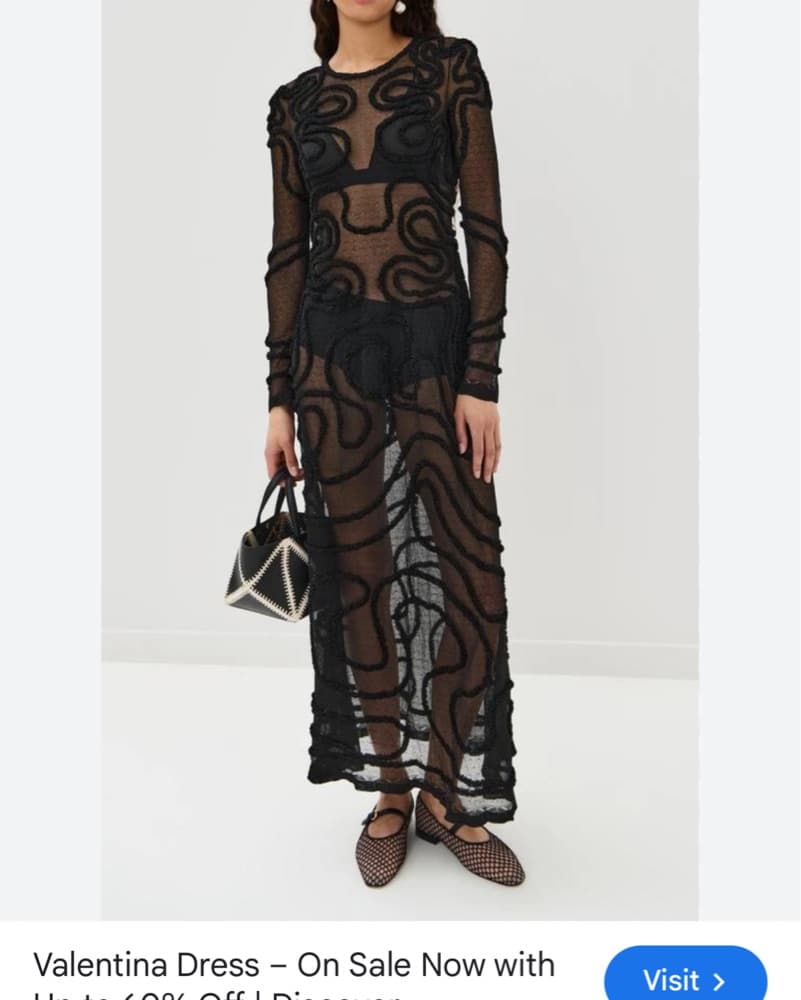 Elegant Black Lace Maxi Dress - Image 1