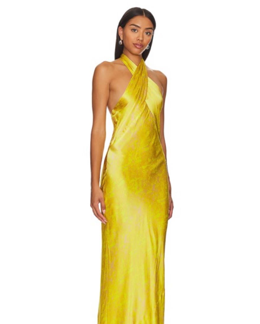Estee Twist Neck Dress Lemon Tonic  - Image 2