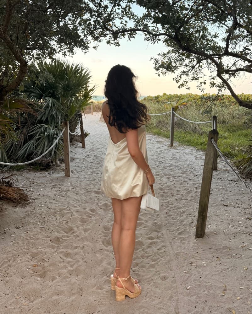 Zara Champagne Balloon Hem Mini Dress - Image 1