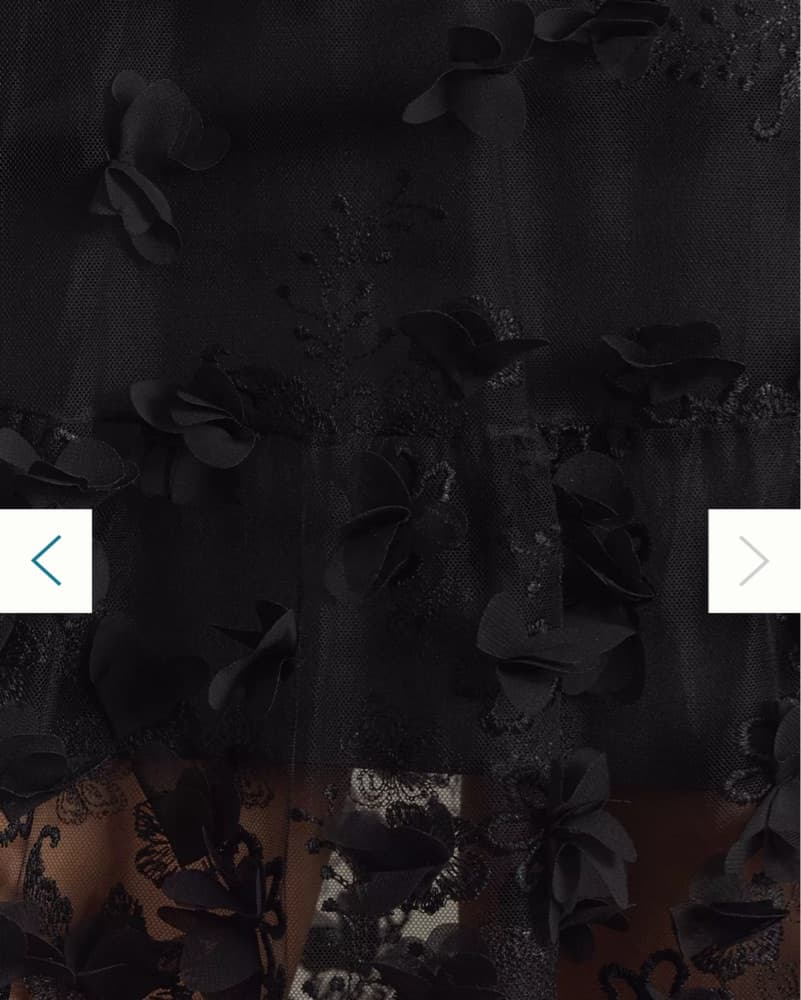 Stunning Black Floral Appliqué Dress - Image 3
